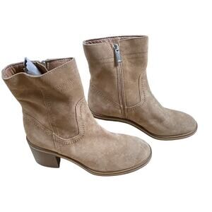 Aquatalia Bellamy Ankle Boot Brown Suede Water Resistant Women's Size 7 NWOB